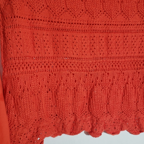 🦊 Free people once upon a time crochet knit bell sleeve top - Picture 6 of 14